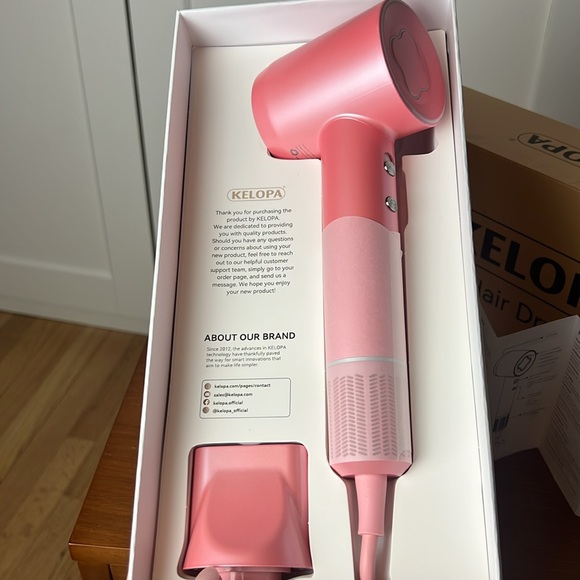 NWT Kelopa professional high speed hair dryer fast drying low noise hot pink - Picture 2 of 7